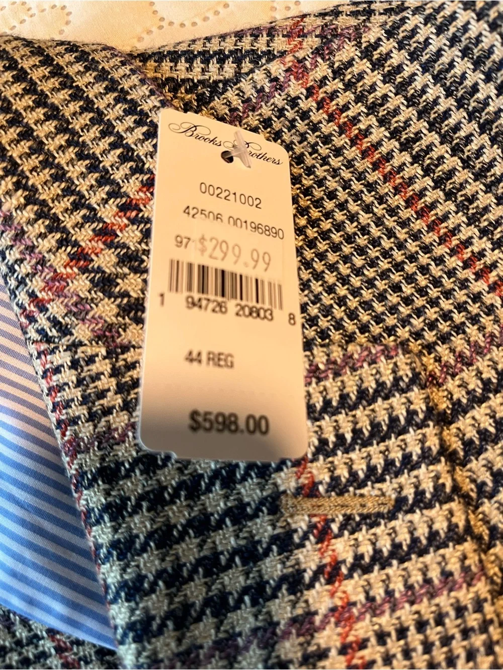 Brooks Brothers Glen Plaid Blazer in Black, Brown & Red Windowpane